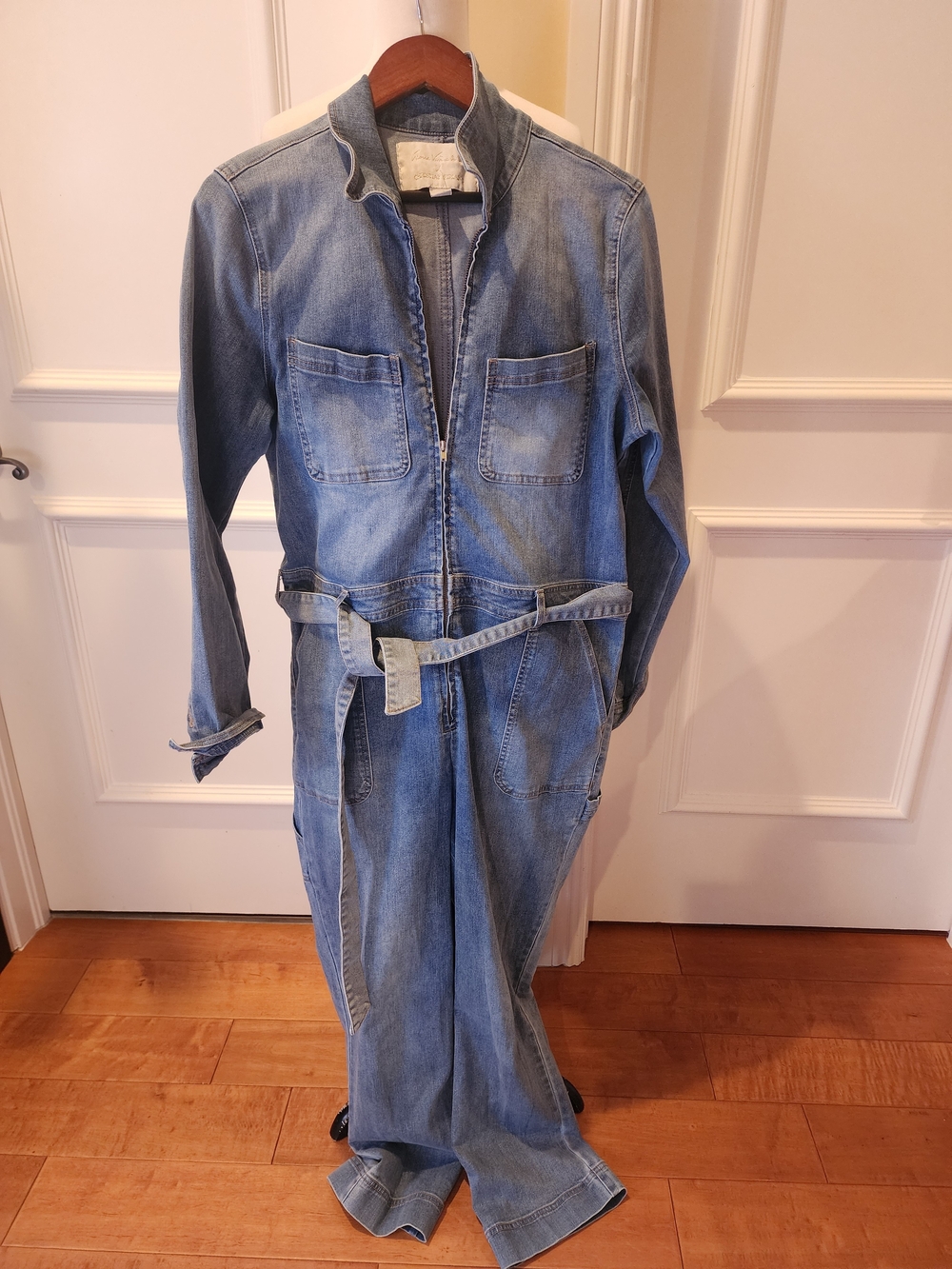 Gloria Vanderbilt Light Blue Denim Utility Jumpsuit